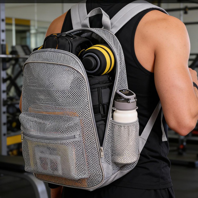 Outdoor Sport Bag - Zaino in rete traspirante, borsa sportiva
