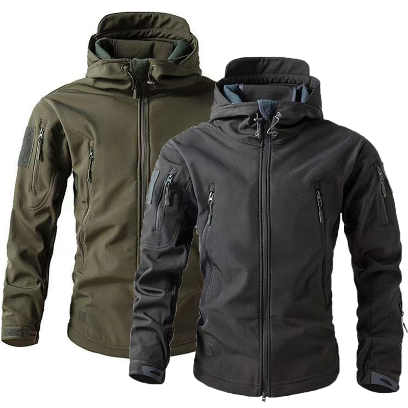 Outdoor Sport Waterproof Jacket - Uomo Autunno Inverno Caldo Softshell Cappuccio
