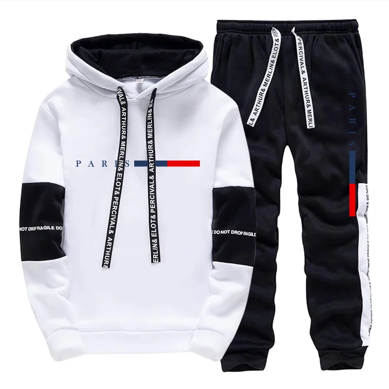 Outdoor Sportswear - Set da Uomo/Felpa con Cappuccio/Pantaloni Moda